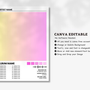 Album Cover Poster Canva Template | Album Poster Canva | Customizable Digital Music Poster | Album Poster | Personalize Album Print.