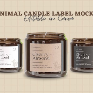 Monochrome Minimal Candle Label Template - Custom Product Label - Editable Labels - Printable Candle Labels - Personalized Candle Label