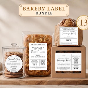 Cottage Food Label for Sourdough Bread Box | Micro Bakery Ingredient Sticker | Home Bakery Stickers | Ingredient Label Template