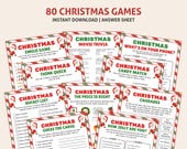 Printable Christmas Games Bundle, 80 Christmas Family Games Bundle, Christmas Party Games, Holiday Party Games, Xmas family games, Xmas game