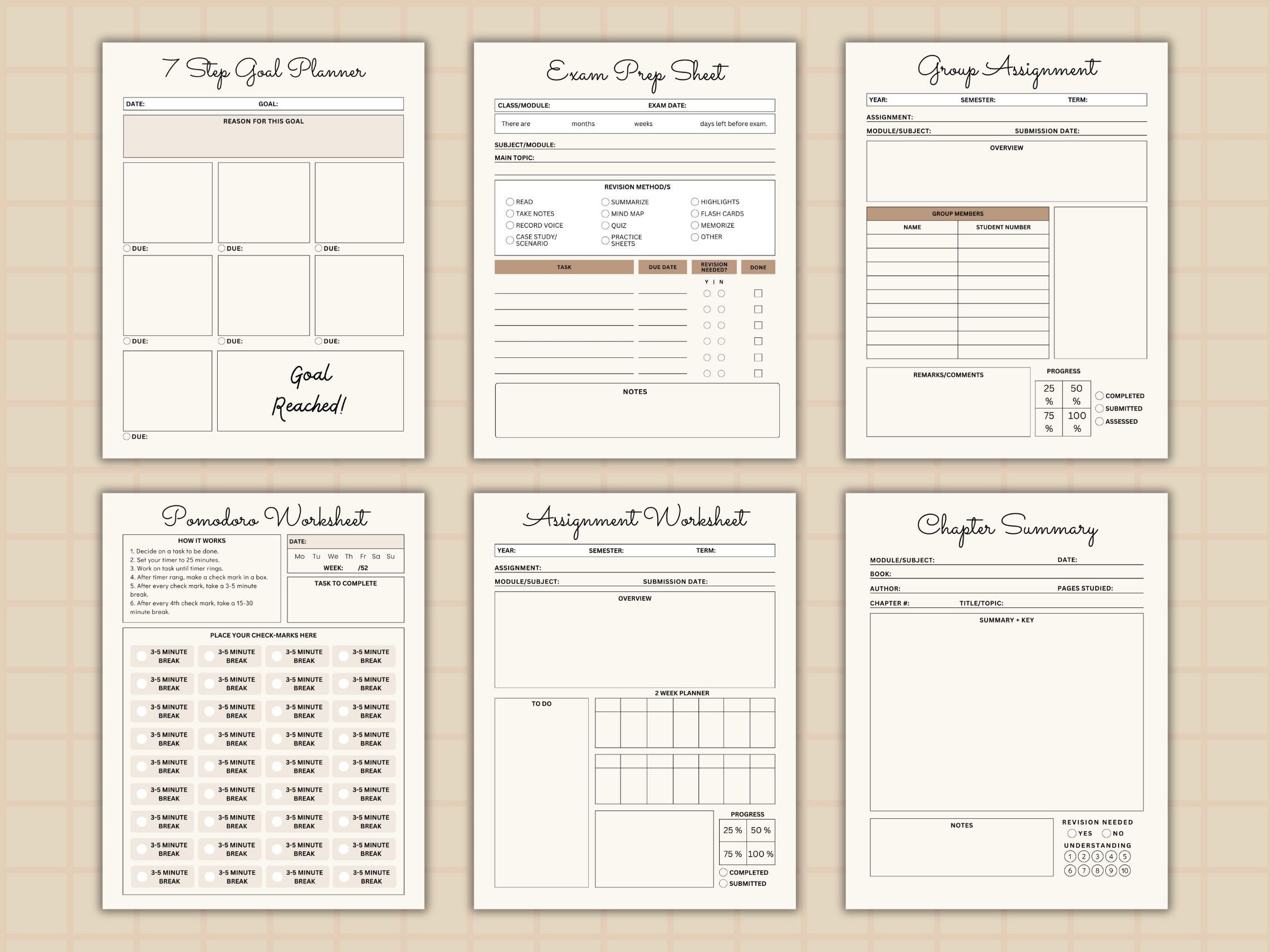 Printable Planner, Printable Student Planner Bundle, Study Planner ...