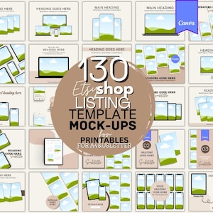 Mockups for Printables Sold on ETSY, Canva Mockup Templates, Drag and ...