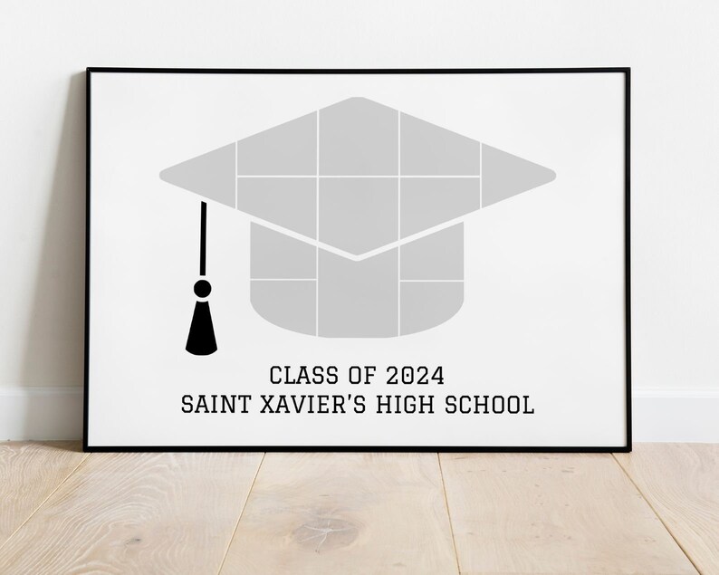Graduation Photo Collage, Class of 2024 Graduation Collage, Graduation Cap Collage, Class of 2024, Grad Photo Senior Gift Picture Collage.
