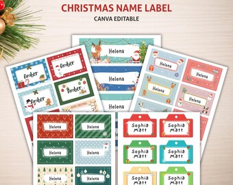 Christmas Gift Tags, Christmas Gift Labels, Christmas Labels, Gift Label Stickers, Printable Gift Tags, Gift Tag Template, Gift Tag Editable