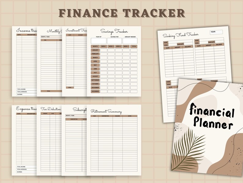 Budget Planner Printable PDF, Financial Planner Printable, Budgeting Binder, Finance Tracker Bundle, Paycheck Budget Template, Canva Edit.