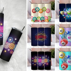 bingo tumbler bundle, Bingo Tumbler Wrap PNG, Bingo Bundle 20 oz Skinny Tumbler Sublimation Design, bingo tumbler design, bingo tumbler png