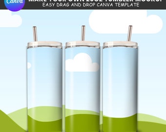 Canva Drag and Drop 20oz Tumbler Mockup | Canva Tumbler Template | Add Your Own Background Mockup | 20oz Mockup | 10 Backgrounds Included
