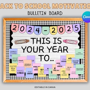 Back to School Motivational Bulletin Board, Bulletin Board Kit, Back to School Bulletin Board, welcome bulletin board, colorful crayon.