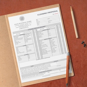 Cleaning Proposal Template, Basic Editable Commercial Cleaning, Cleaning Service Proposal, Canva template, Housekeeping, Cleaning Contract