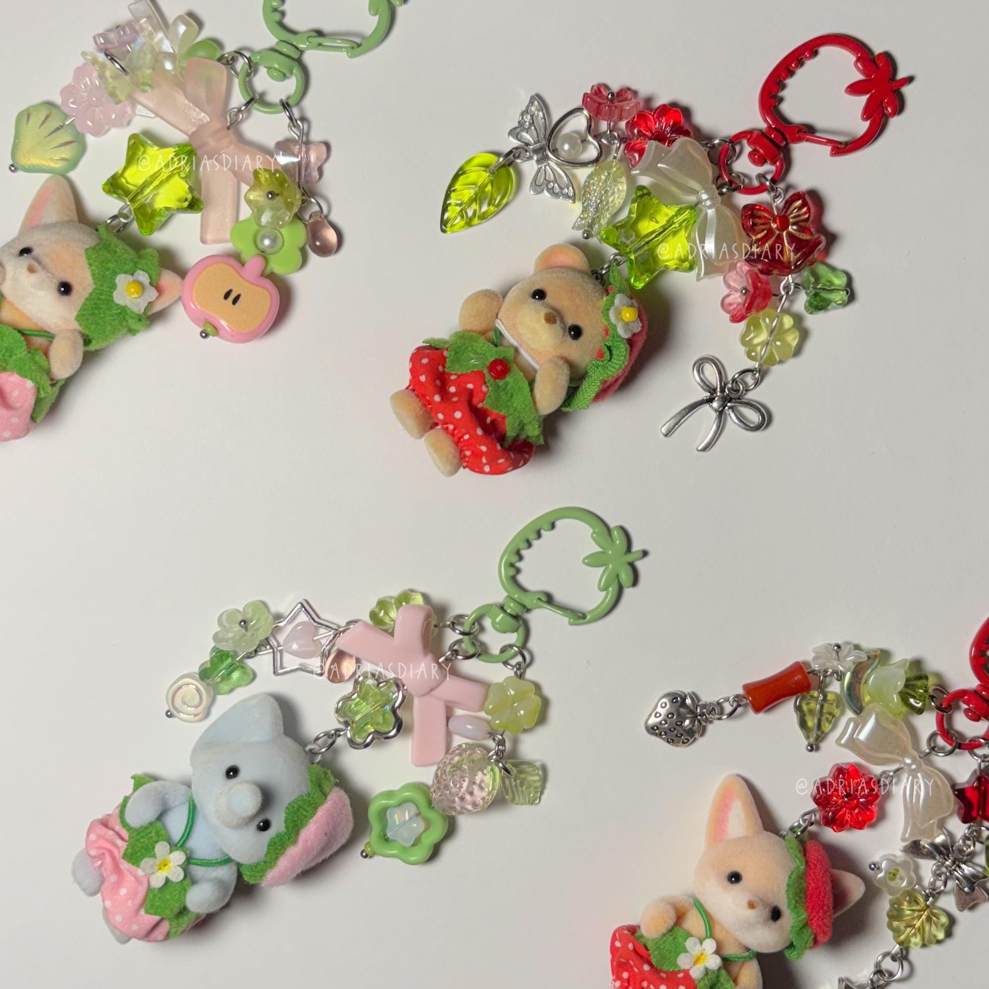 Portachiavi Sylvanian Families Set 5 Pezzi – Cuccioli Frutta, Collezione 2024