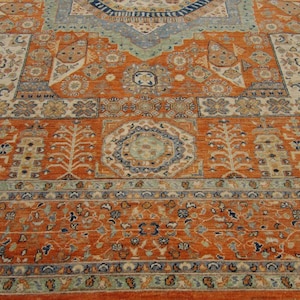 Handmade Oriental Area Rug | Vintage Medallion Carpet | Persian Style Boho Rug for Living Room, Bedroom & Home Décor – India Made