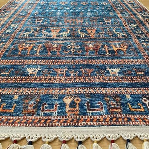 Elegant Handcrafted Persian-Style Area Rug with Intricate Floral Motifs