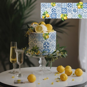 Torta nuziale Design stampabile Limone con piastrelle, Torta nuziale, Direzione limone. Design cartaceo