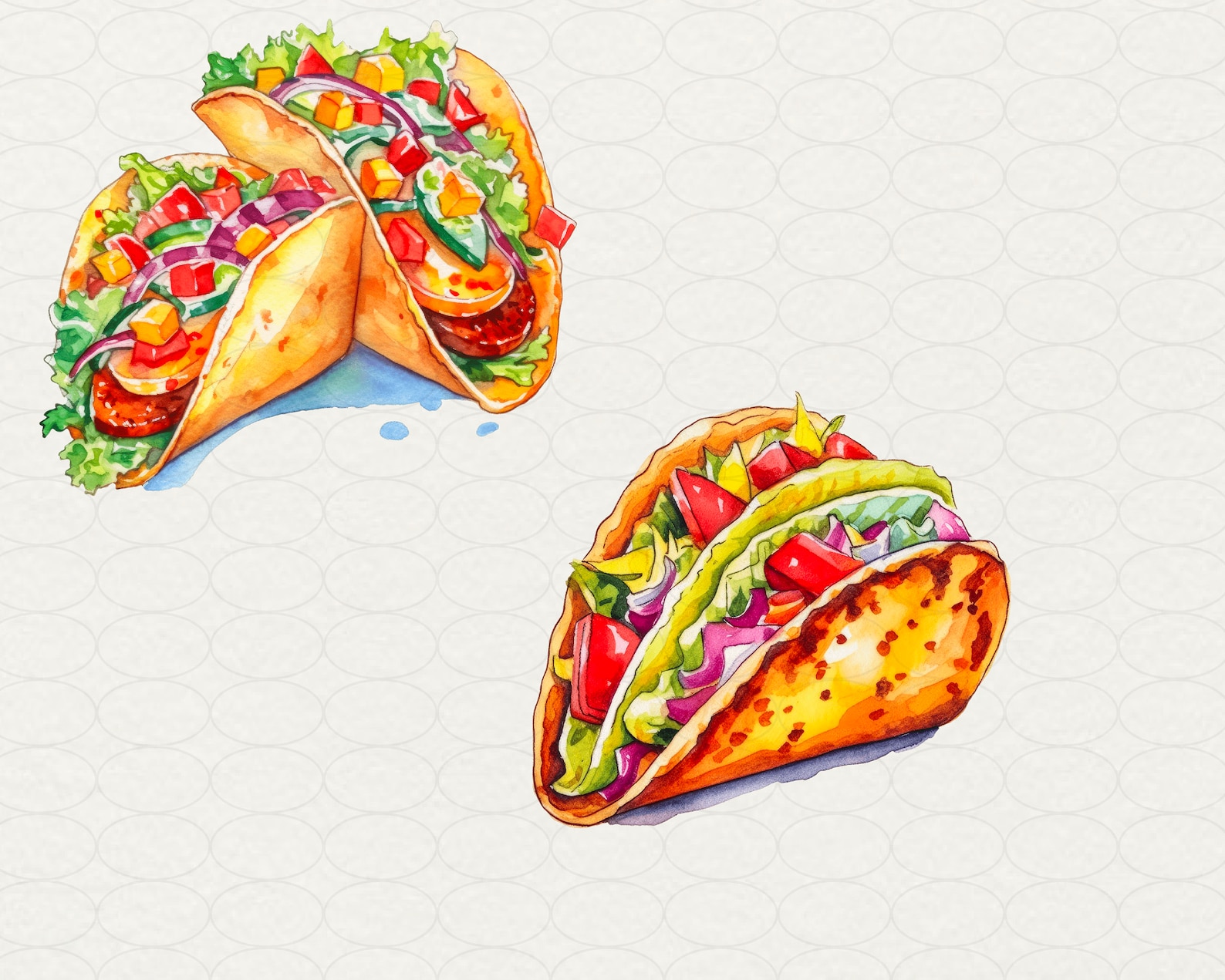 Watercolor Tacos Clipart: Mexican Food Illustrations (17 PNG) - Etsy