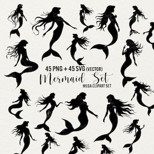 Meerjungfrau Silhouette Clipart, Meerjungfrau png, Meerjungfrau geschnitten, Meerjungfrau geschnitten, Meerjungfrau geschnitten Dateien für Cricut