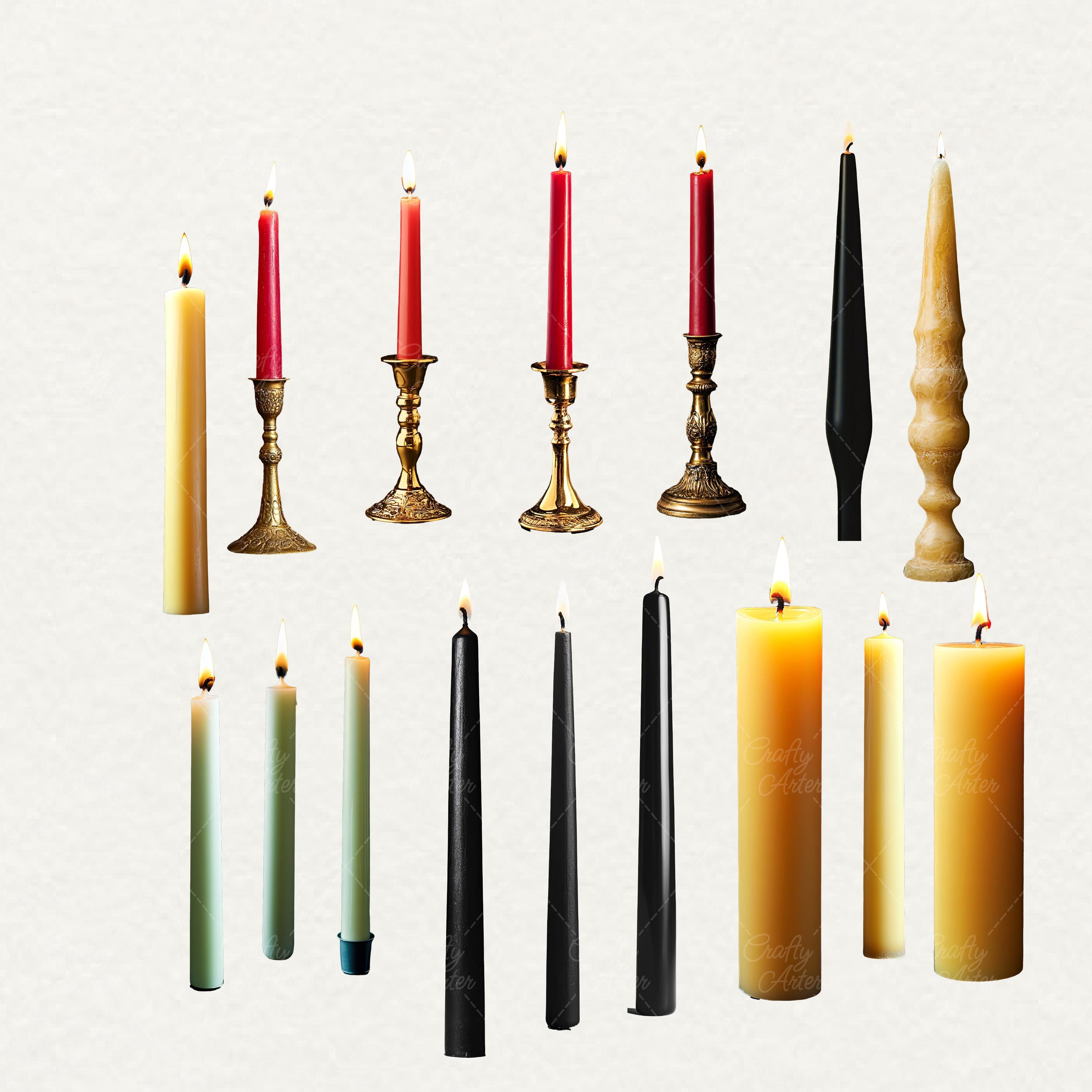 Candle Bitmap Candle PNG Clipart: Realistic Candle Illustrations (digital Download ...