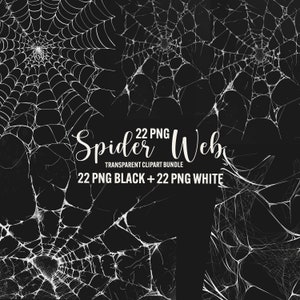 Spinnenweboverlays Clipart - 22 PNG-bestanden - Halloween digitale kunst, web grafisch ontwerp, vlamelementen, commercieel gebruik
