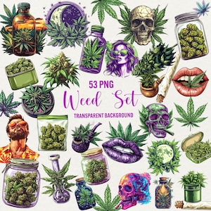 Aquarell Weed Clipart, 53 png Cannabis Grafik, Marihuana Illustration, Hanf Clip Art, Papier Handwerk transparenten Hintergrund, kommerzielle Nutzung