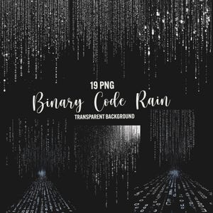 Binaire code regen overlays clipart, 19 png binaire code-effect, binaire achtergrond, computercoder-overlays, transparante png commercieel gebruik