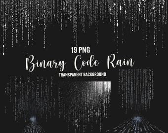 Sobreposições de chuva de código binário: 19 clipart PNG, fundo transparente (uso comercial)