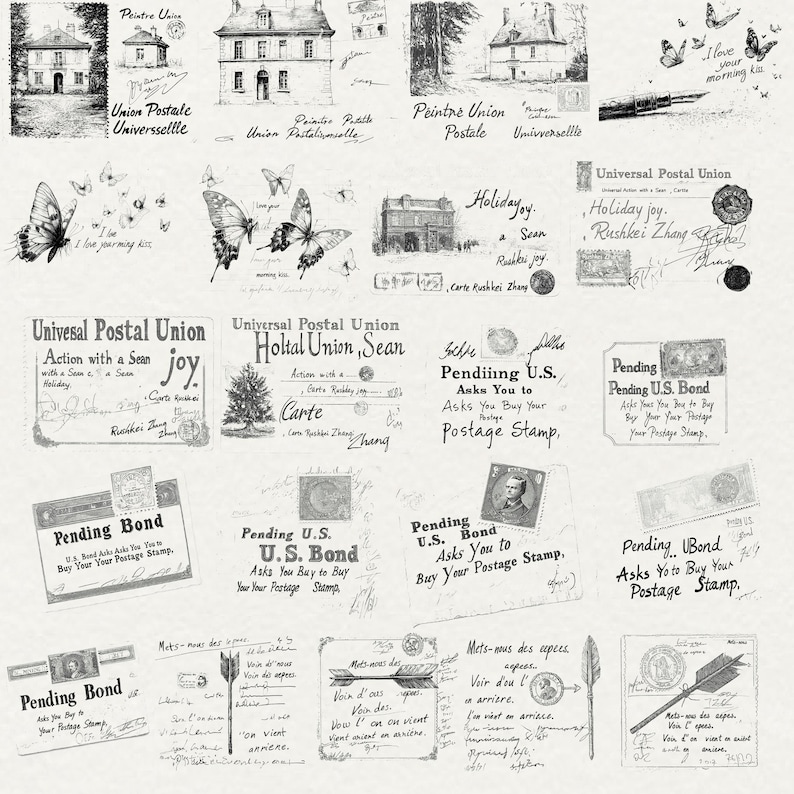 Vintage Handwriting Letter Overlays: Scrapbook Pngs (commercial Use) - Etsy