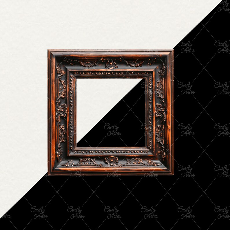 Wooden Frames Clipart, 37 png vintage ornate frames, antique wood frames, gold silver frame, digital scrapbook paper crafts, commercial use, Victorian Frame for Card Making Junk Journal, transparent background, rococo and baroque vintage