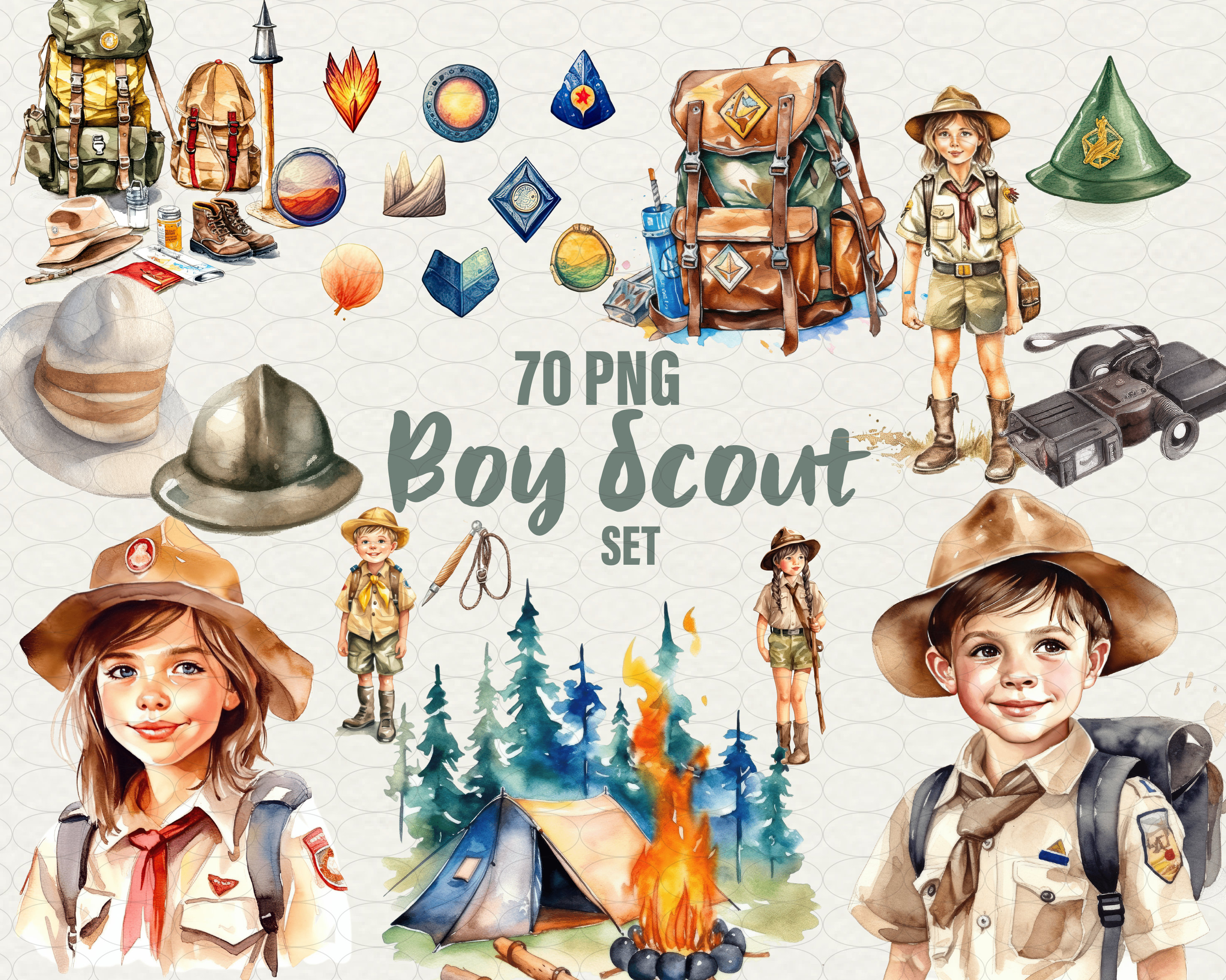 Boy Scouts Clip Art Set