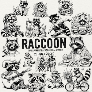 Cute Raccoon Svg Png clipart, raccoon svg, funny raccoon png, animal vector graphics, sublimation png, transparent background commercial use