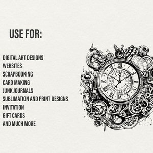Steampunk Clipart: 18 Fantasy Line Art Illustrations (SVG, Instant Download) image 8