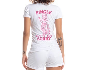 Retro Girl Power PNG: Single But Not Sorry Feminist Design (Digital Download, Commercial Use)
