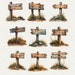 Watercolor Rustic Wood Sign Clipart: 24 PNG Graphics (digital Download ...