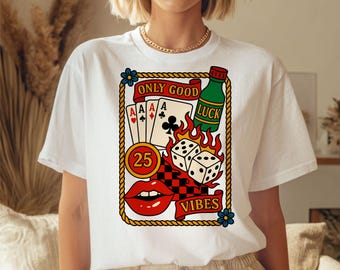 Arte de tatuaje de casino vintage: dados de póquer PNG, SVG, PDF (uso comercial)