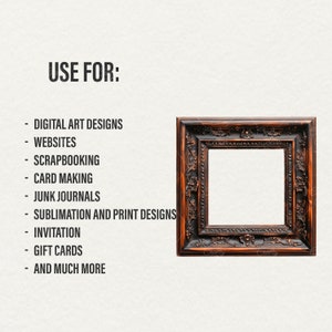 Wooden Frames Clipart, 37 png vintage ornate frames, antique wood frames, gold silver frame, digital scrapbook paper crafts, commercial use, Victorian Frame for Card Making Junk Journal, transparent background, rococo and baroque vintage