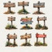 Watercolor Rustic Wood Sign Clipart: 24 PNG Graphics (digital Download ...