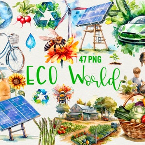 Aquarell Recycling Clipart, 47 PNG ECO Clipart Freundlich Earth Day Download, Umweltbewusst Rettet Welt Clipart, kommerzielle Nutzung