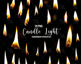 Candle flame overlays, candle light overlay, candle fire effects, photoshop overlay, transparent png element instant download commercial use