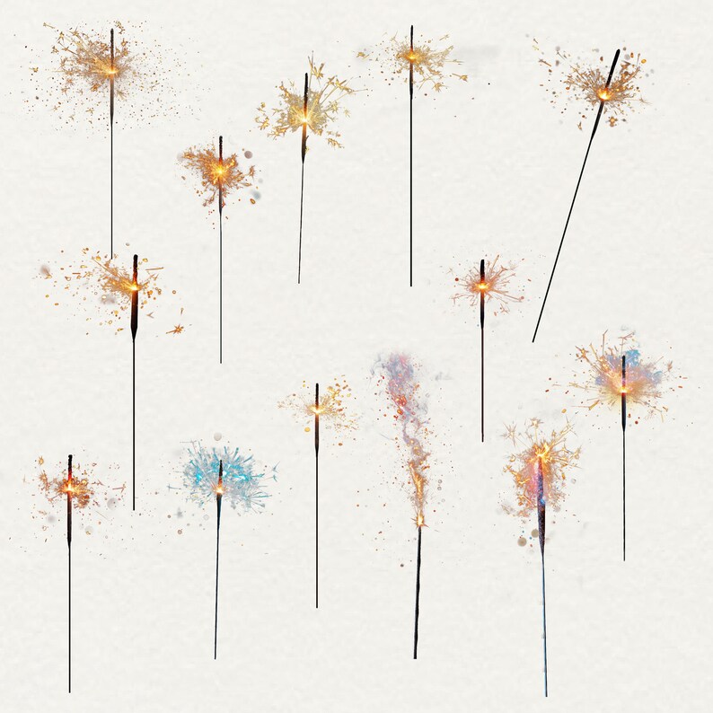 Sparkler overlays clipart, 25 png new years eve spark light, wedding sparkler, gold photoshop overlay, transparent background commercial use, photo editing, Birthday Overlay, Graduation Overlay, Digital gold overlay, Magic photo overlays