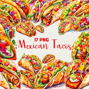 Watercolor Tacos clipart  17 PNG, Delicious Tacos clipart Fast food, Paper craft Scrapbooking, Mexican taco, Commercial Use