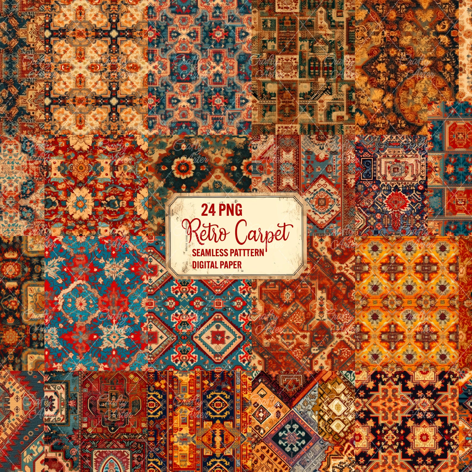 Vintage Carpet Texture: Retro Seamless Pattern (digital Paper) - Etsy
