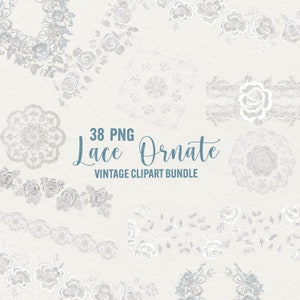 Weiße Spitze Overlays Clipart, 38 png Spitze verzieren Verzierungen, Vintage florale Spitze, Hochzeit Clip Art, digitales Scrapbooking, kommerzielle Nutzung