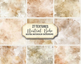 Aquarell Neutral Boho Texturen: Beige Digitales Papier (Digitaler Download)