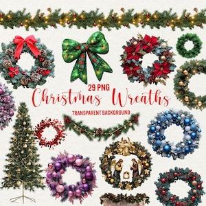Weihnachtskranz Clipart, 29 png Foto Overlay, Winterferien, Weihnachten, Weihnachtsbaum png, transparenter Hintergrund, kommerzielle Nutzung