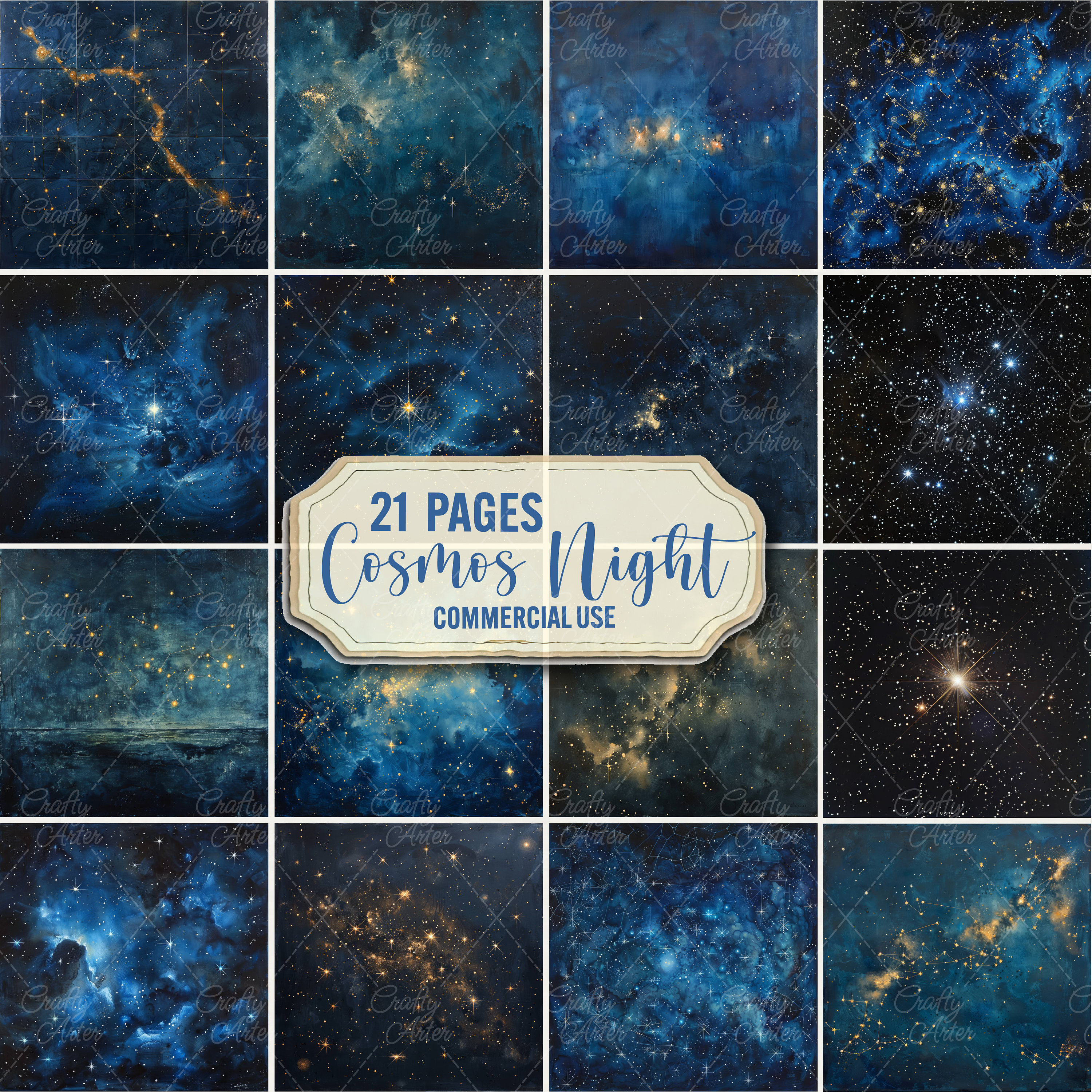 Cosmic Night digitaal papier: 21 hemelse aquareltexturen (commercieel  gebruik) - Etsy België, image size:3000x3000