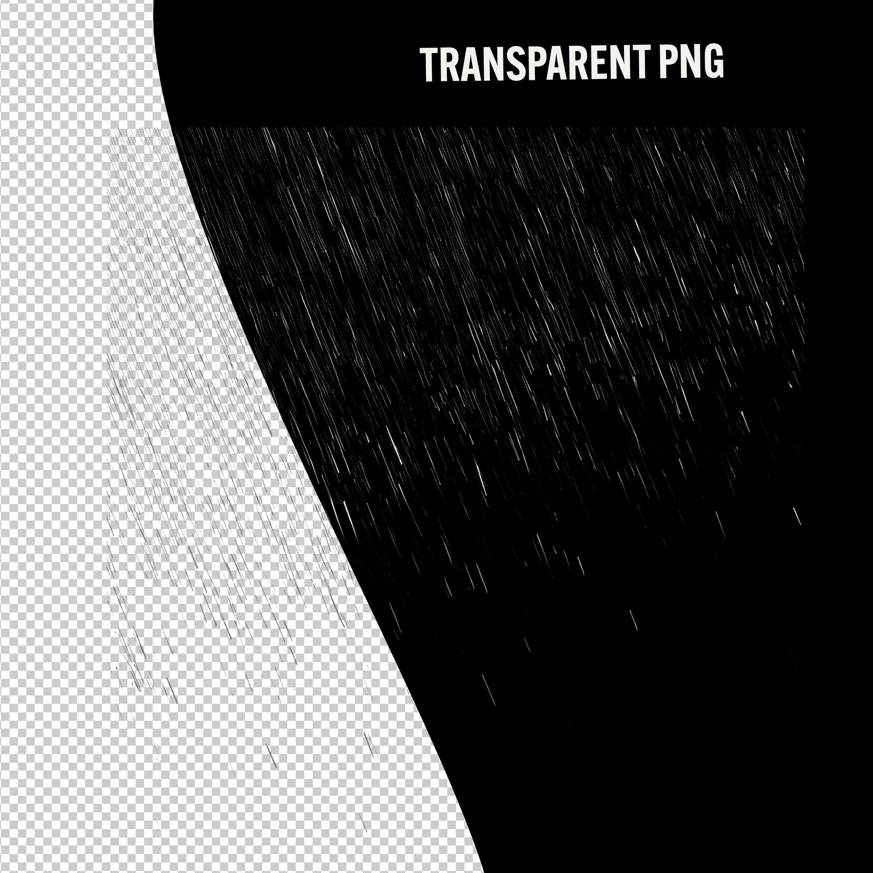  22 Realistic Rain Photo Overlays: Transparent PNG Effects (digital Illustration 