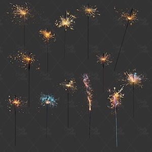Sparkler overlays clipart, 25 png new years eve spark light, wedding sparkler, gold photoshop overlay, transparent background commercial use, photo editing, Birthday Overlay, Graduation Overlay, Digital gold overlay, Magic photo overlays