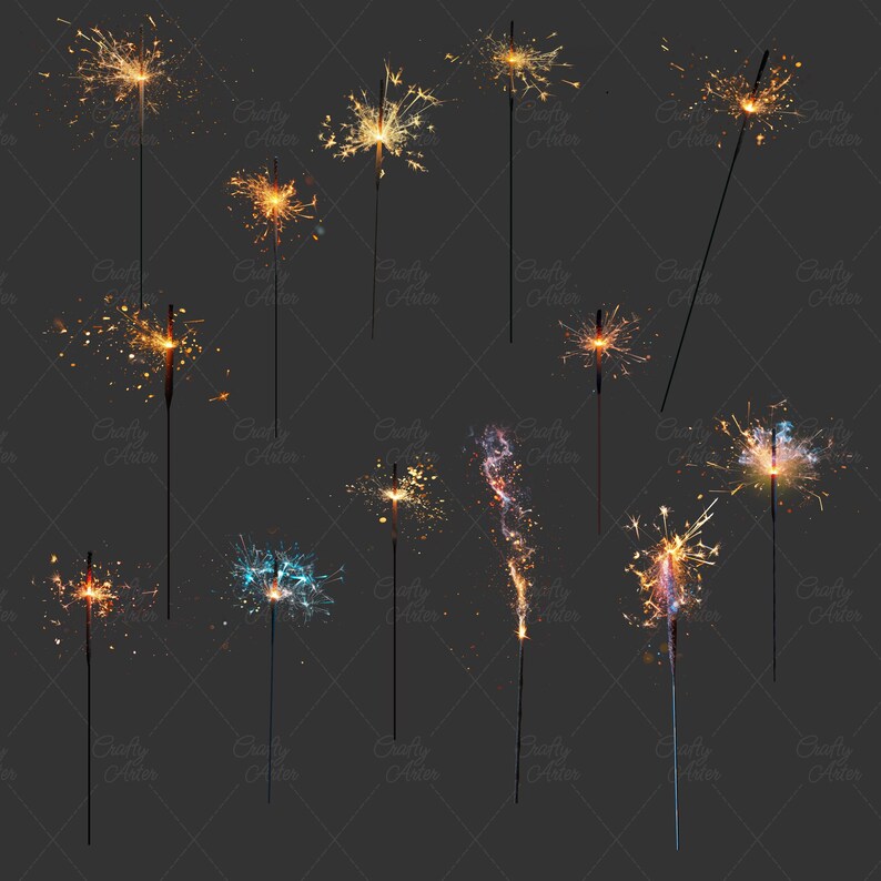 Sparkler overlays clipart, 25 png new years eve spark light, wedding sparkler, gold photoshop overlay, transparent background commercial use, photo editing, Birthday Overlay, Graduation Overlay, Digital gold overlay, Magic photo overlays
