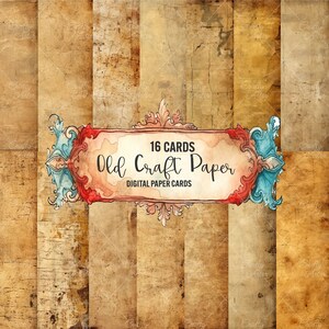 Digital Old Paper Clipart, 16 Cards Digital Vintage paper craft Scrapbook old paper for print, junk Journal paper, Commercial use