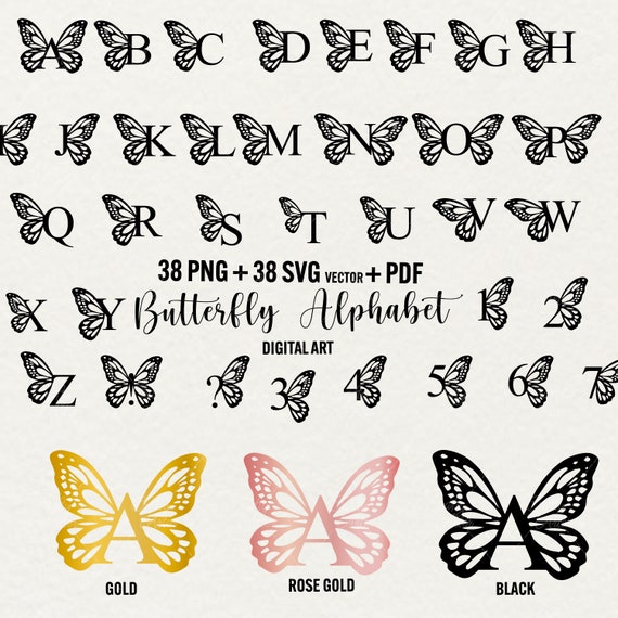 Butterflies Display Lettering Butterfly Lettering Instant Display