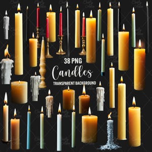 Superposiciones de velas PNG, superposición de velas realistas, velas con efectos de fuego, superposición de Photoshop, descarga instantánea PNG transparente para uso comercial