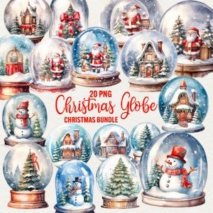 Kerst sneeuwbol clipart, kerstman bal clipart winter clipart, vakantietijd. Commercieel gebruik met kerstmis van 20 png